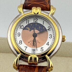 Vintage Like New Wrangler Moon Phase 2 Tone Watch Wear or to the Next Rodeo